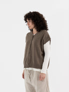 Album Di Famiglia Cashmere Open Vest in Marron Glace - ALBUM DI FAMIGLIA at Worthwhile - shop VEST