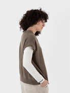 Album Di Famiglia Cashmere Open Vest in Marron Glace - ALBUM DI FAMIGLIA at Worthwhile - shop VEST
