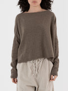 Album Di Famiglia Cashmere Boatneck Sweater in Marron Glace - ALBUM DI FAMIGLIA at Worthwhile - shop SWEATER