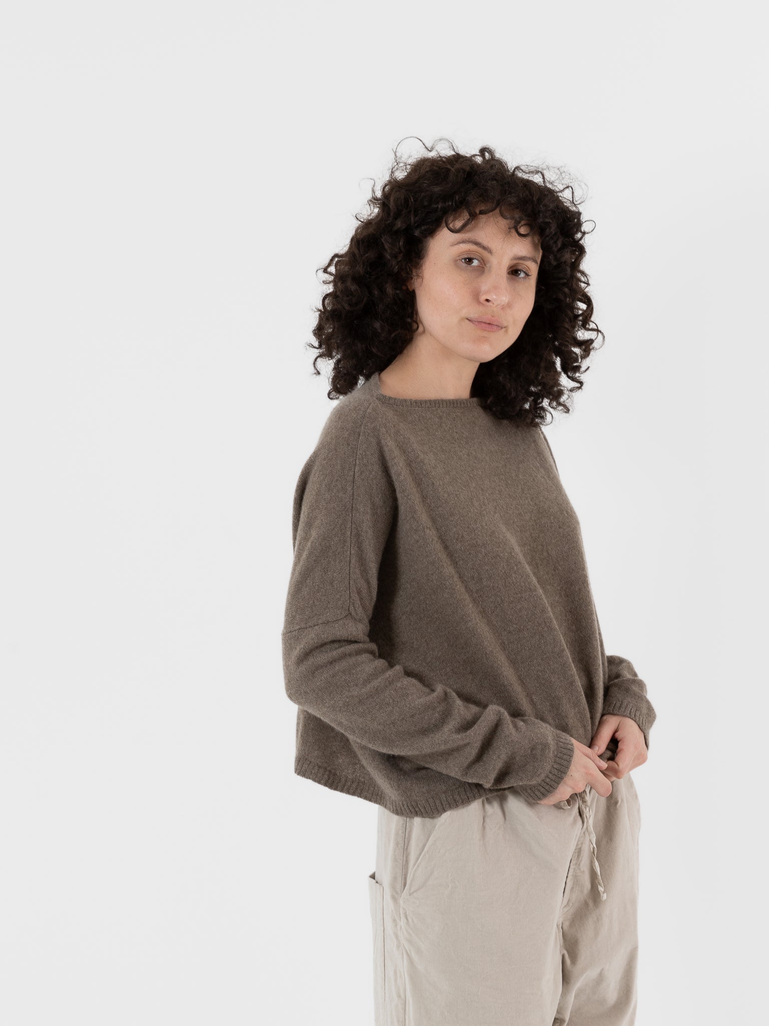 Album Di Famiglia Cashmere Boatneck Sweater in Marron Glace - ALBUM DI FAMIGLIA at Worthwhile - shop SWEATER