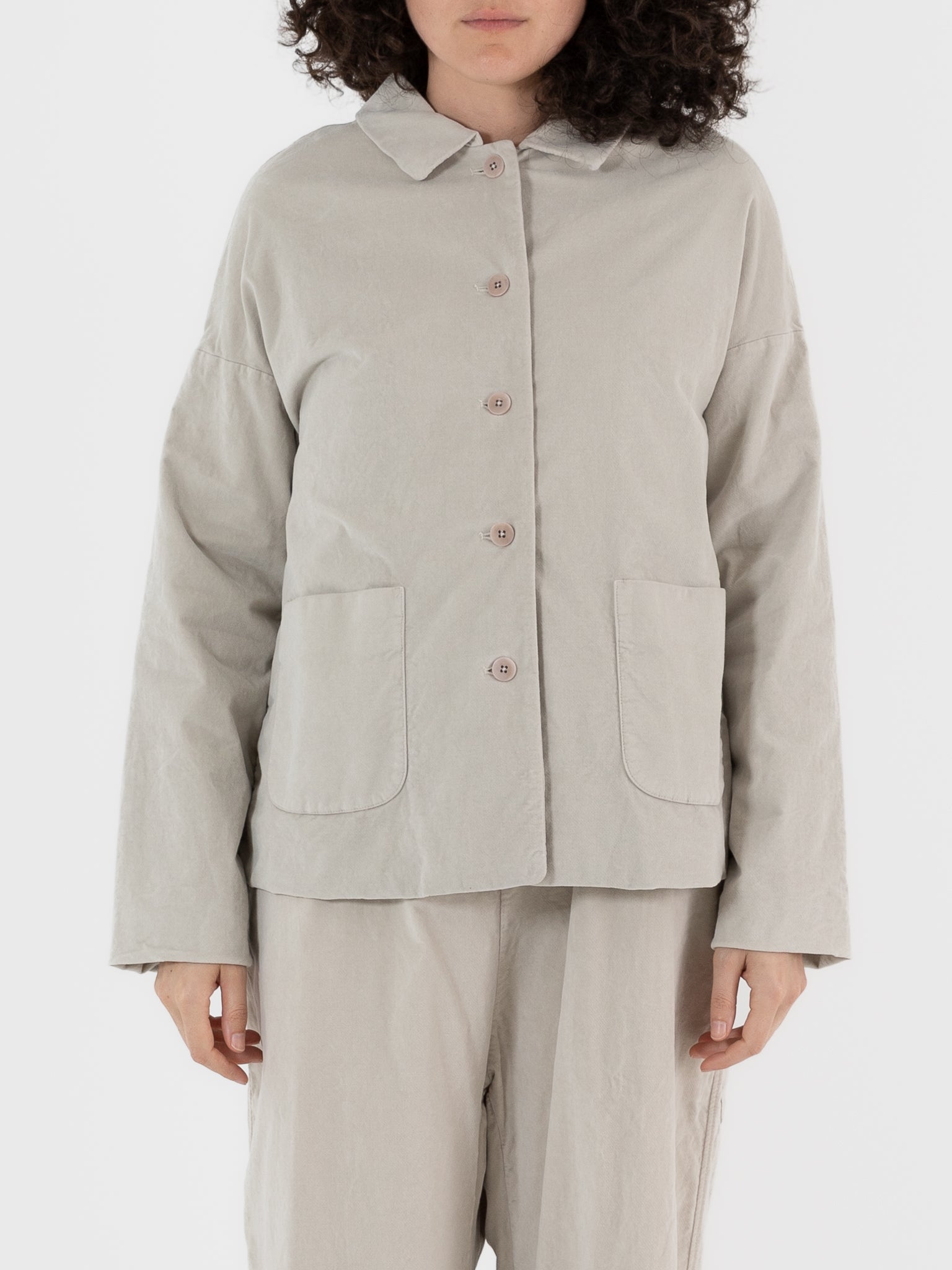 Album Di Famiglia Velvet Loose Blazer in Oatmeal - ALBUM DI FAMIGLIA at Worthwhile - shop JACKET