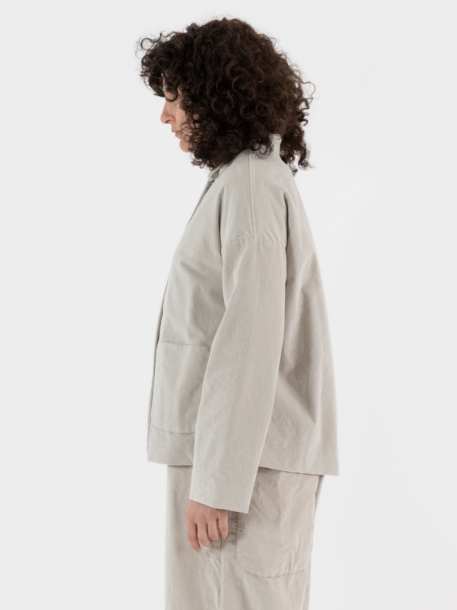 Album Di Famiglia Velvet Loose Blazer in Oatmeal - ALBUM DI FAMIGLIA at Worthwhile - shop JACKET