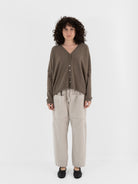 Album Di Famiglia Cashmere Cardigan In Marron Glace - ALBUM DI FAMIGLIA at Worthwhile - shop CARDIGAN