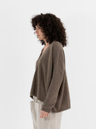 Album Di Famiglia Cashmere Cardigan In Marron Glace - ALBUM DI FAMIGLIA at Worthwhile - shop CARDIGAN
