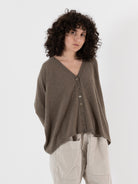 Album Di Famiglia Cashmere Cardigan In Marron Glace - ALBUM DI FAMIGLIA at Worthwhile - shop CARDIGAN