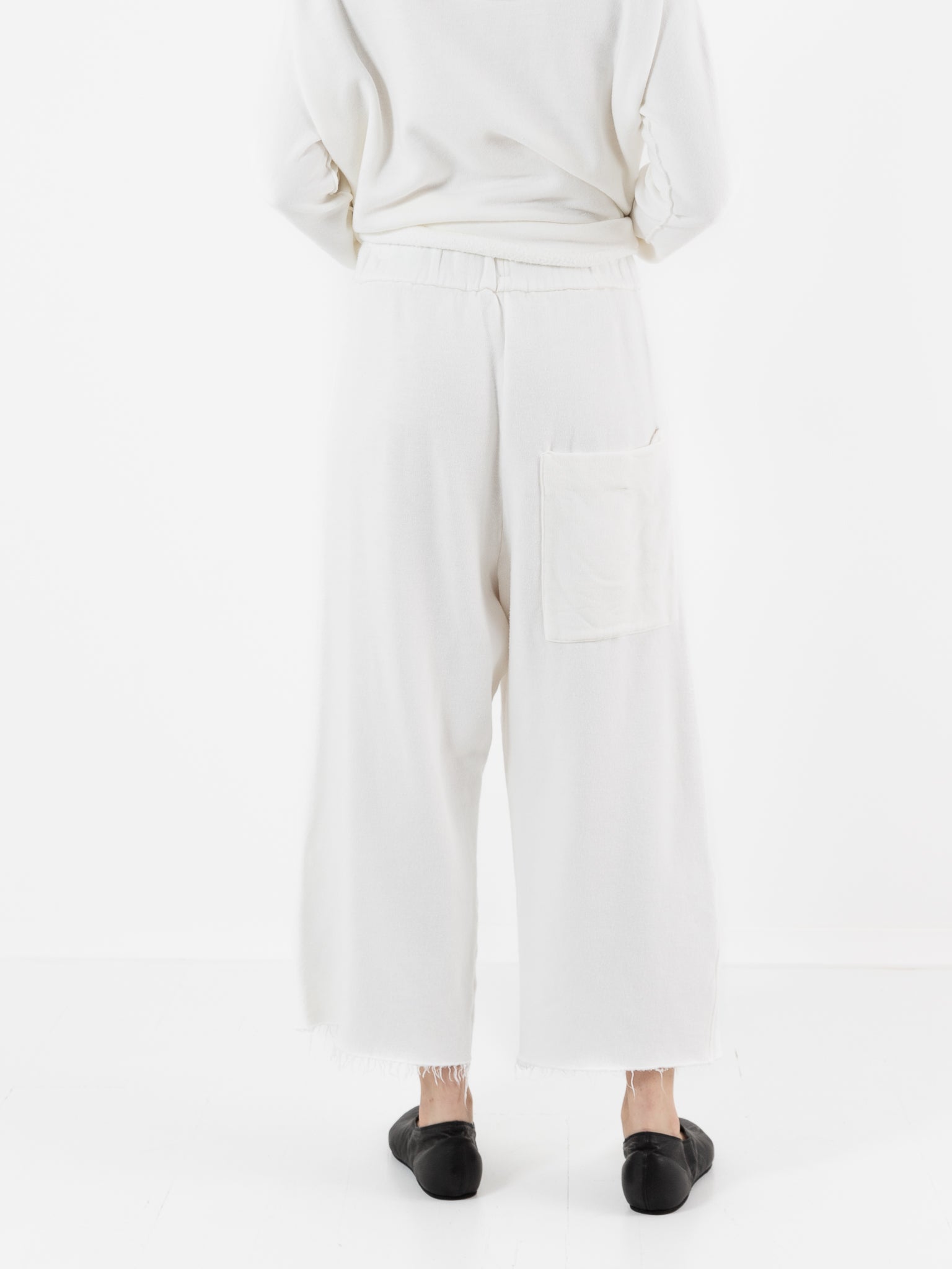 Album di Famiglia Soft Wide & Short Trousers in Milk - ALBUM DI FAMIGLIA at Worthwhile - shop PANT