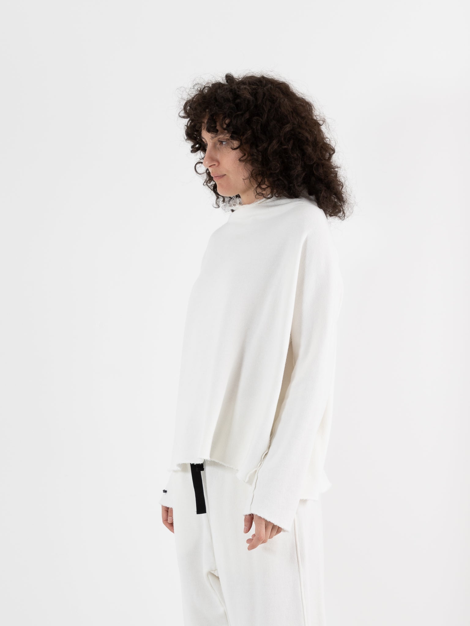 Album di Famiglia Soft High Neck Pullover in Milk - ALBUM DI FAMIGLIA at Worthwhile - shop TOP