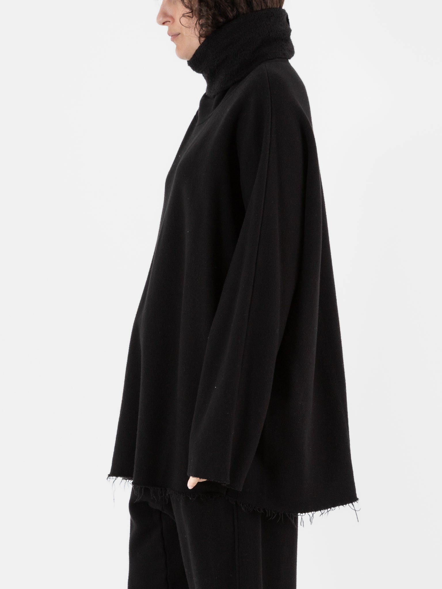 Album Di Famiglia Soft Turtleneck in Black - ALBUM DI FAMIGLIA at Worthwhile - shop TOP