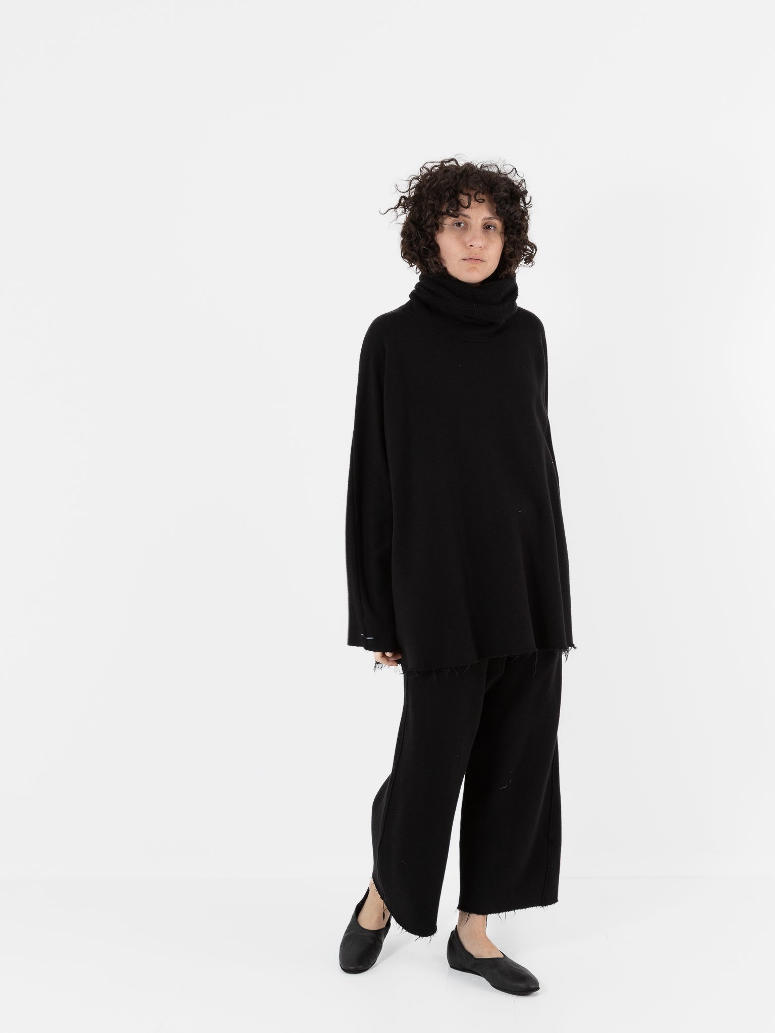 Album Di Famiglia Soft Turtleneck in Black - ALBUM DI FAMIGLIA at Worthwhile - shop TOP