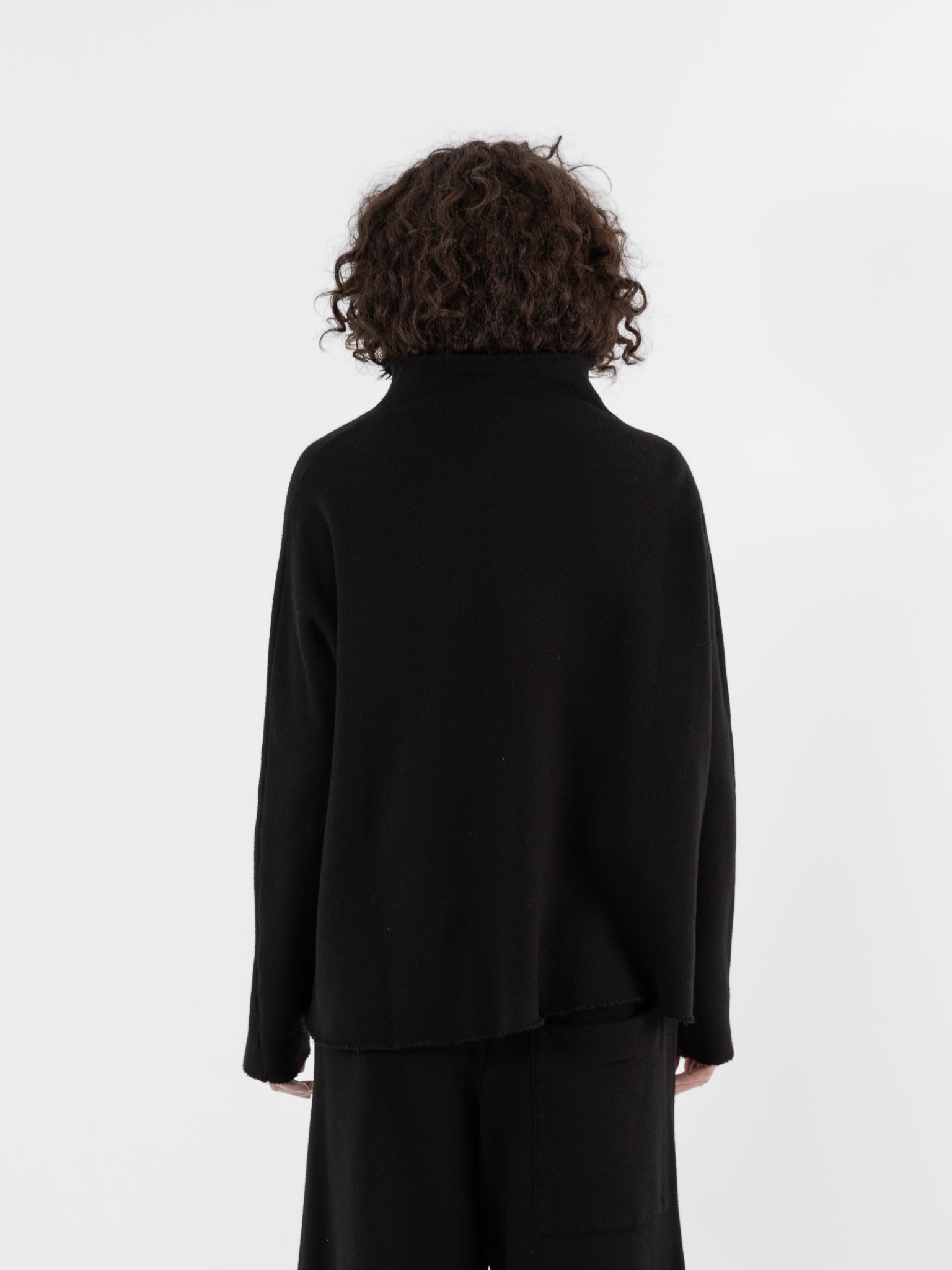 Album di Famiglia Soft High Neck Pullover in Black - ALBUM DI FAMIGLIA at Worthwhile - shop TOP
