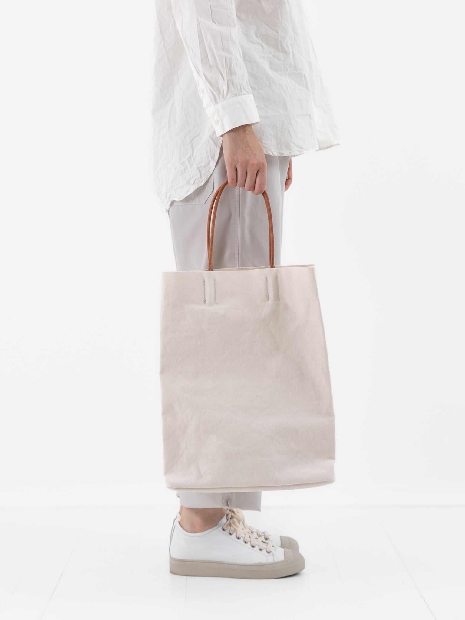 Amiacalva Paper Bag Tote in White - AMIACALVA at Worthwhile - shop BAG