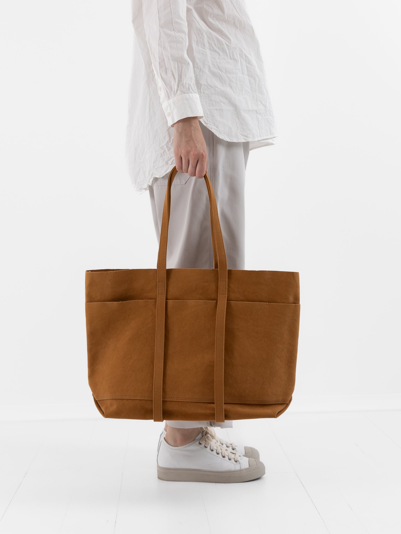 Amiacalva 6 Pocket Medium Tote in Mustard - AMIACALVA at Worthwhile - shop BAG