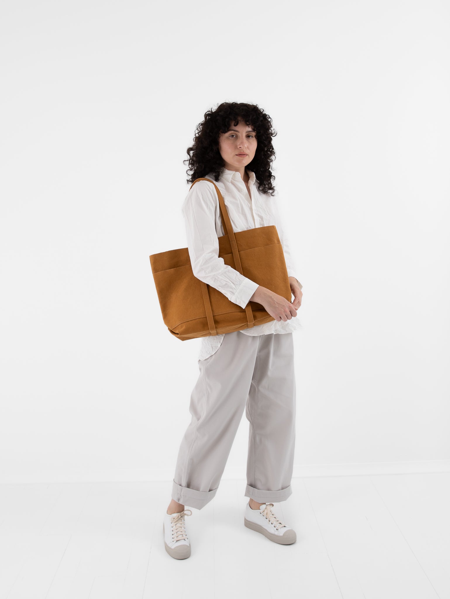 Amiacalva 6 Pocket Medium Tote in Mustard - AMIACALVA at Worthwhile - shop BAG