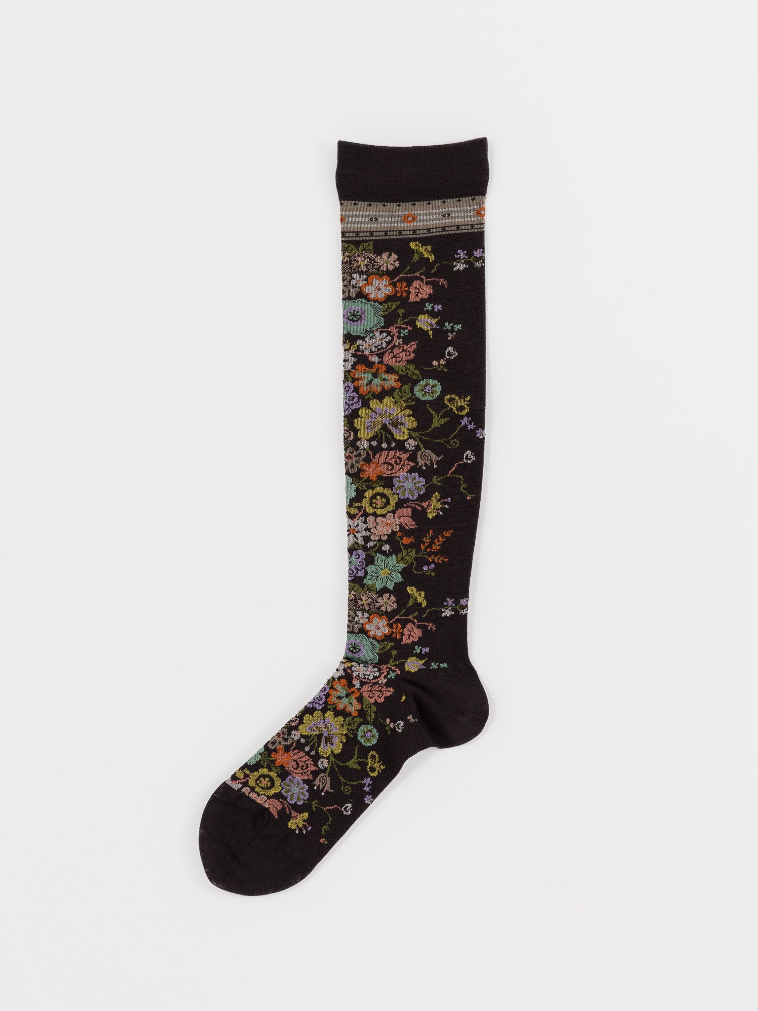 Antipast Happy Flower Compression Socks in Brown - ANTIPAST at Worthwhile - shop SOCK