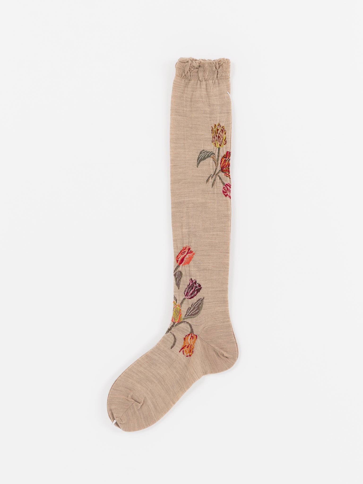 Antipast Tulip Bouquet High Socks in Beige - ANTIPAST at Worthwhile - shop SOCK