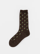 Antipast Flower Stripes Socks in Brown - ANTIPAST at Worthwhile - shop SOCK