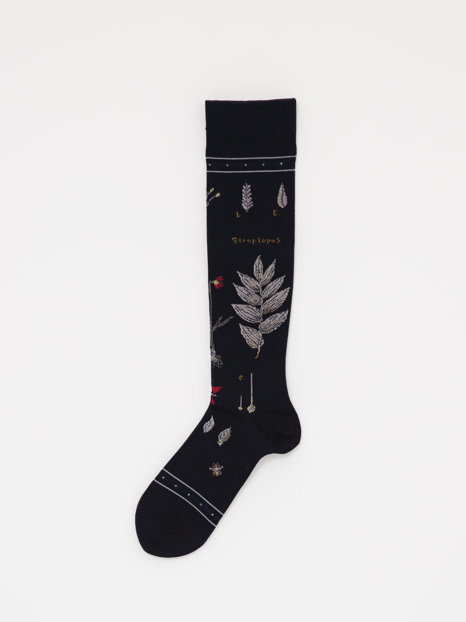 Antipast Botanical Compression High Socks in Navy - ANTIPAST at Worthwhile - shop SOCK