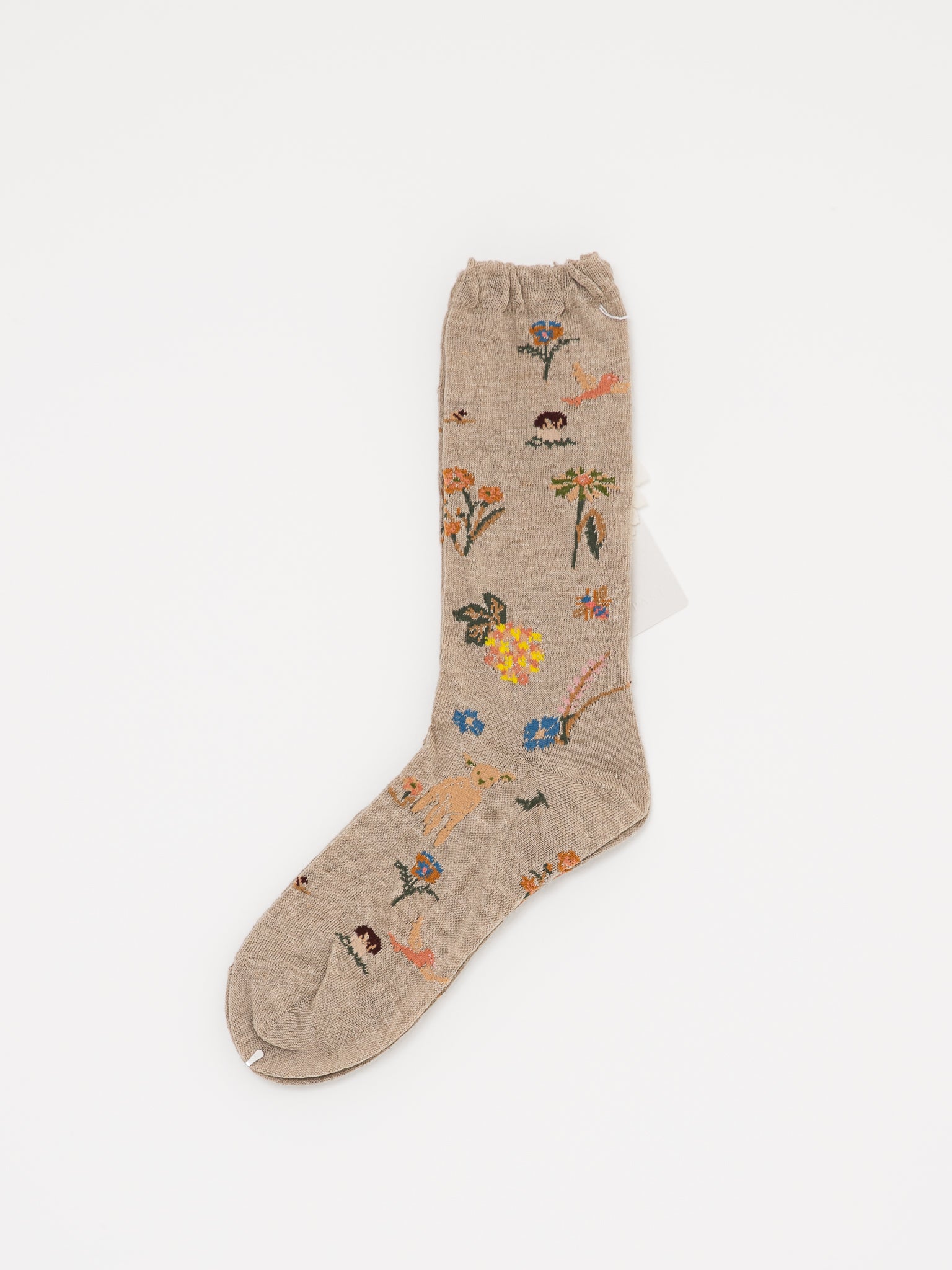 Antipast Garden Flower Socks in Beige - ANTIPAST at Worthwhile - shop SOCK