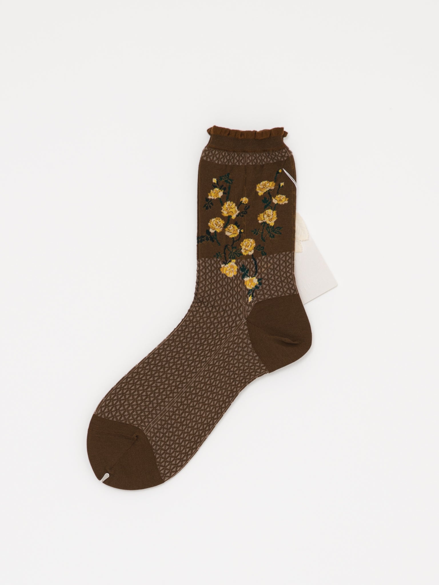 Antipast Flower Basket Socks in Khaki - ANTIPAST at Worthwhile - shop SOCK