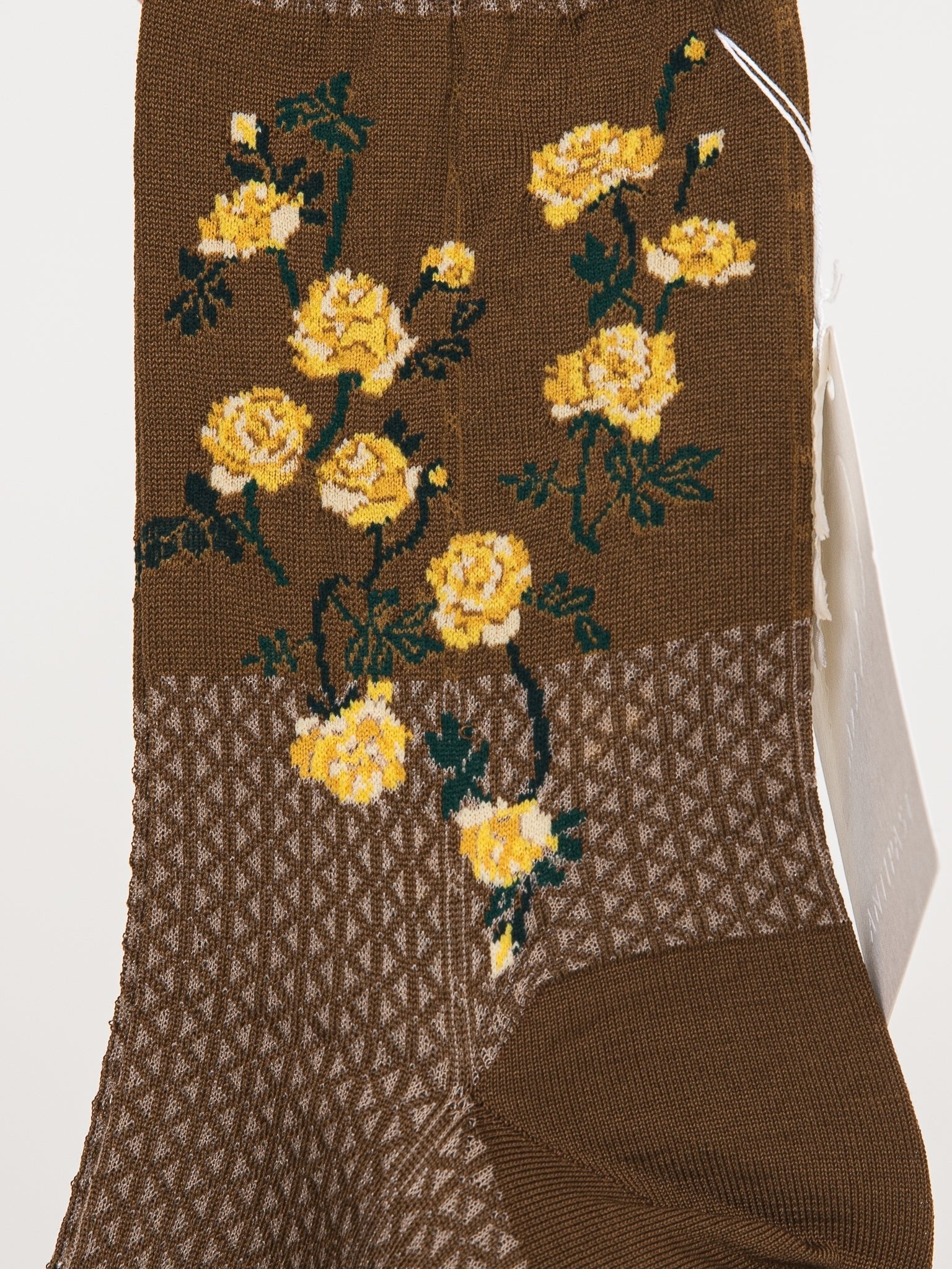 Antipast Flower Basket Socks in Khaki - ANTIPAST at Worthwhile - shop SOCK