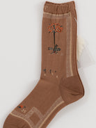 Antipast Botanical Flower Socks in Camel - ANTIPAST at Worthwhile - shop SOCK