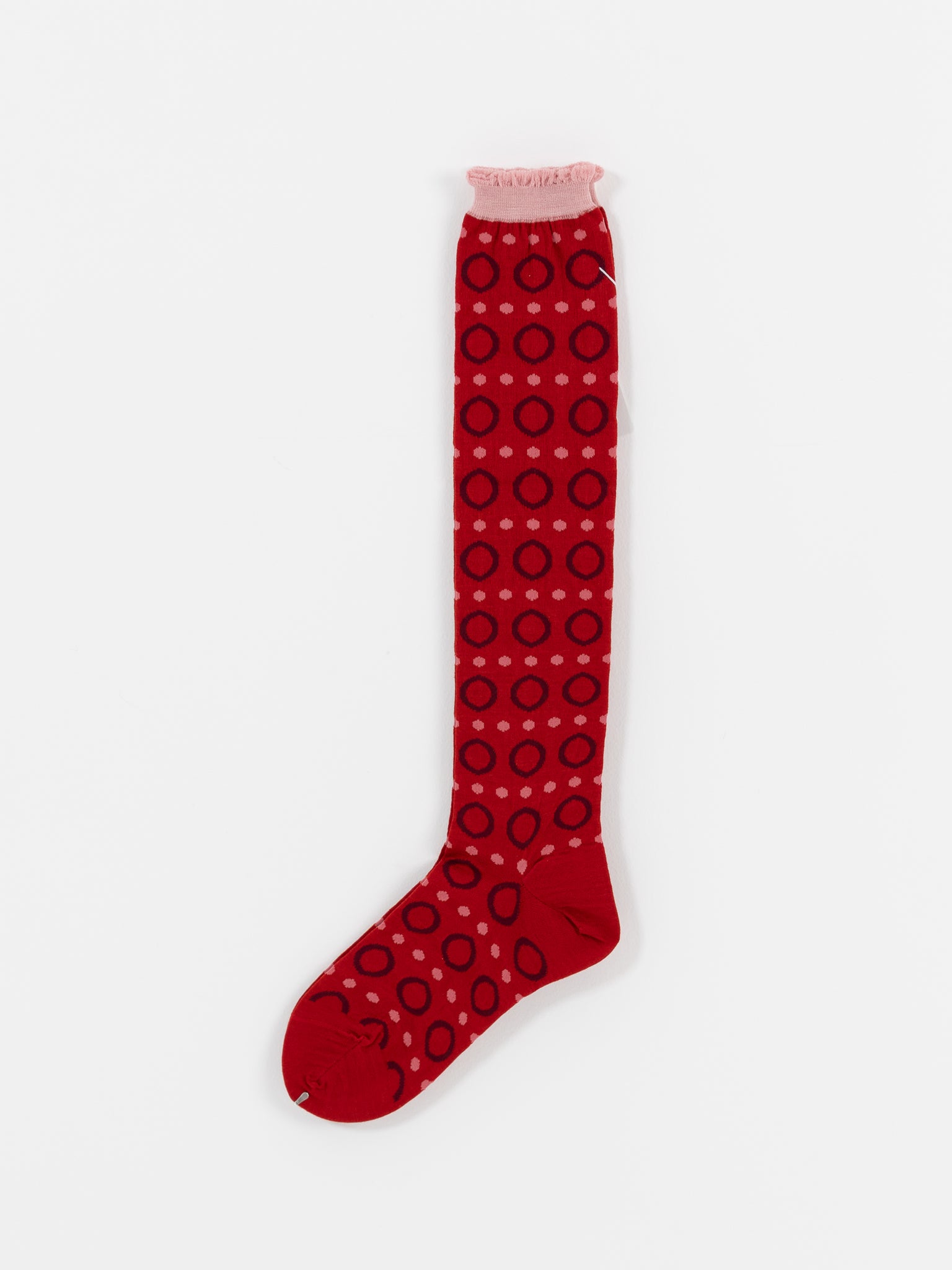 Antipast Ring Ring Ring High Socks in Red - ANTIPAST at Worthwhile - shop SOCK