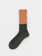 Antipast Two Tone Rib Socks in Khaki/Melon - ANTIPAST at Worthwhile - shop SOCK