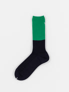 Antipast Two Tone Rib Socks in Navy/Green - ANTIPAST at Worthwhile - shop SOCK