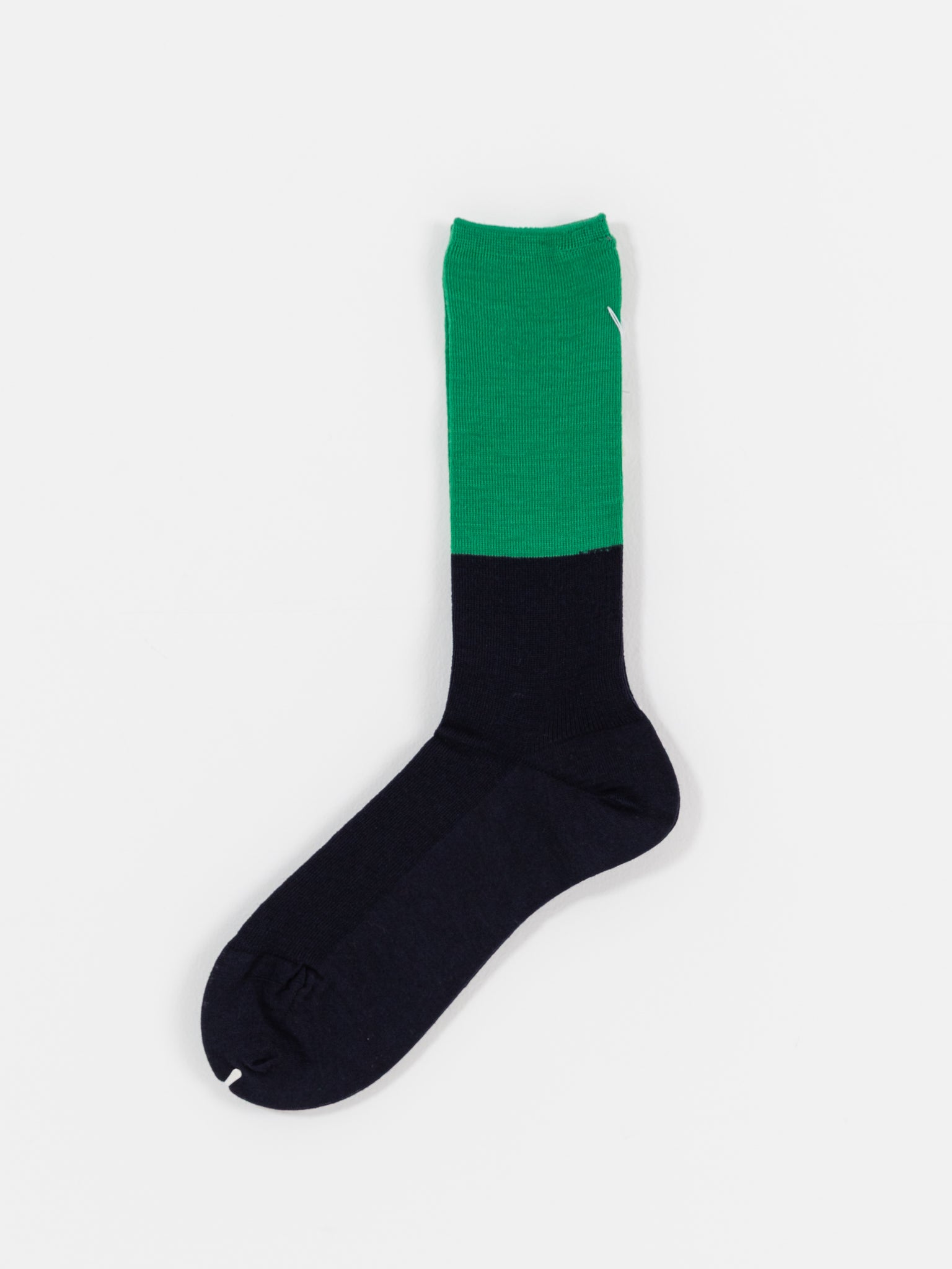 Antipast Two Tone Rib Socks in Navy/Green - ANTIPAST at Worthwhile - shop SOCK