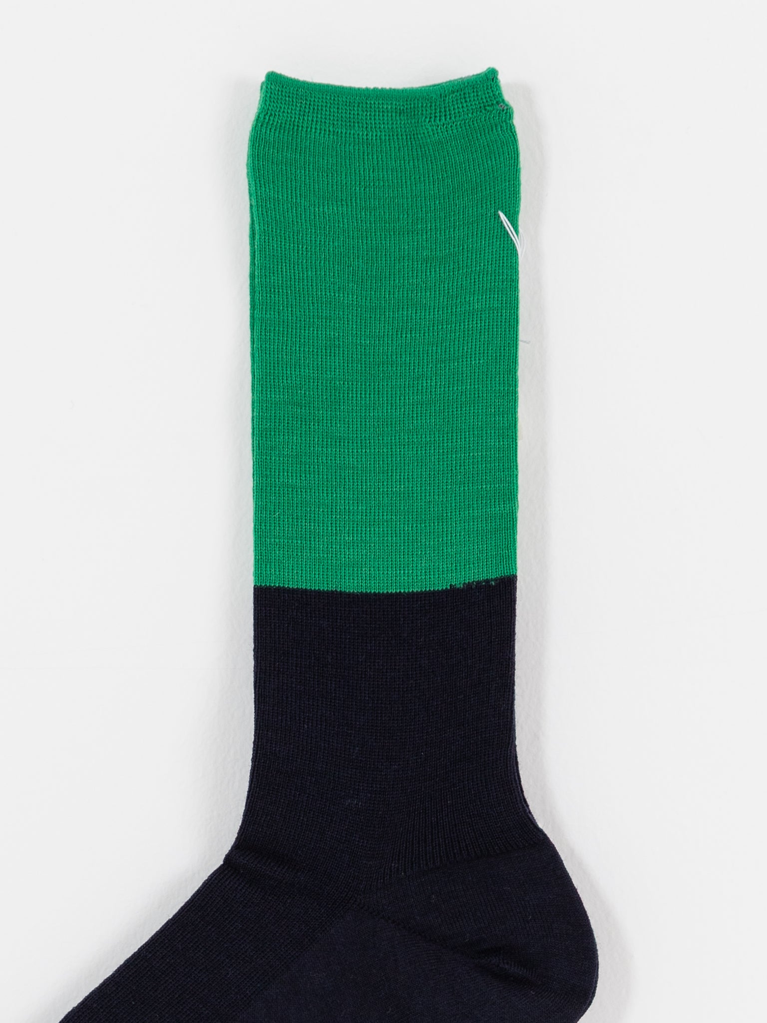 Antipast Two Tone Rib Socks in Navy/Green - ANTIPAST at Worthwhile - shop SOCK