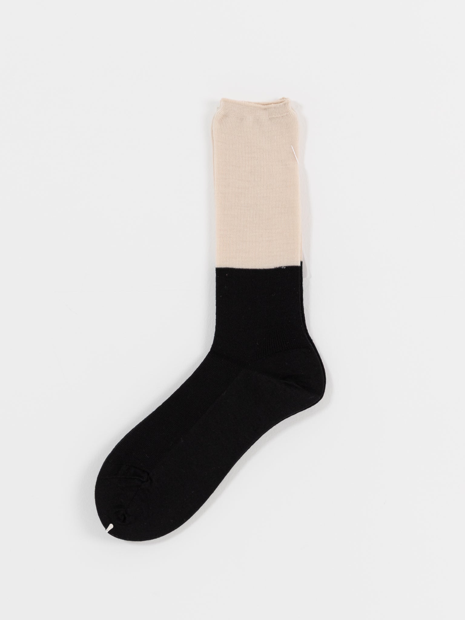 Antipast Two Tone Rib Socks in Black/Ivory - ANTIPAST at Worthwhile - shop SOCK