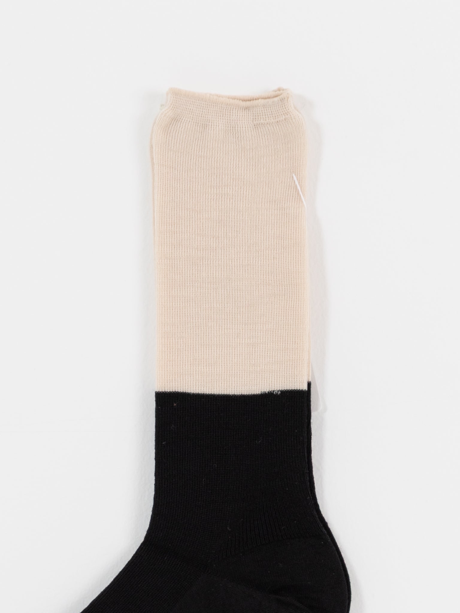 Antipast Two Tone Rib Socks in Black/Ivory - ANTIPAST at Worthwhile - shop SOCK