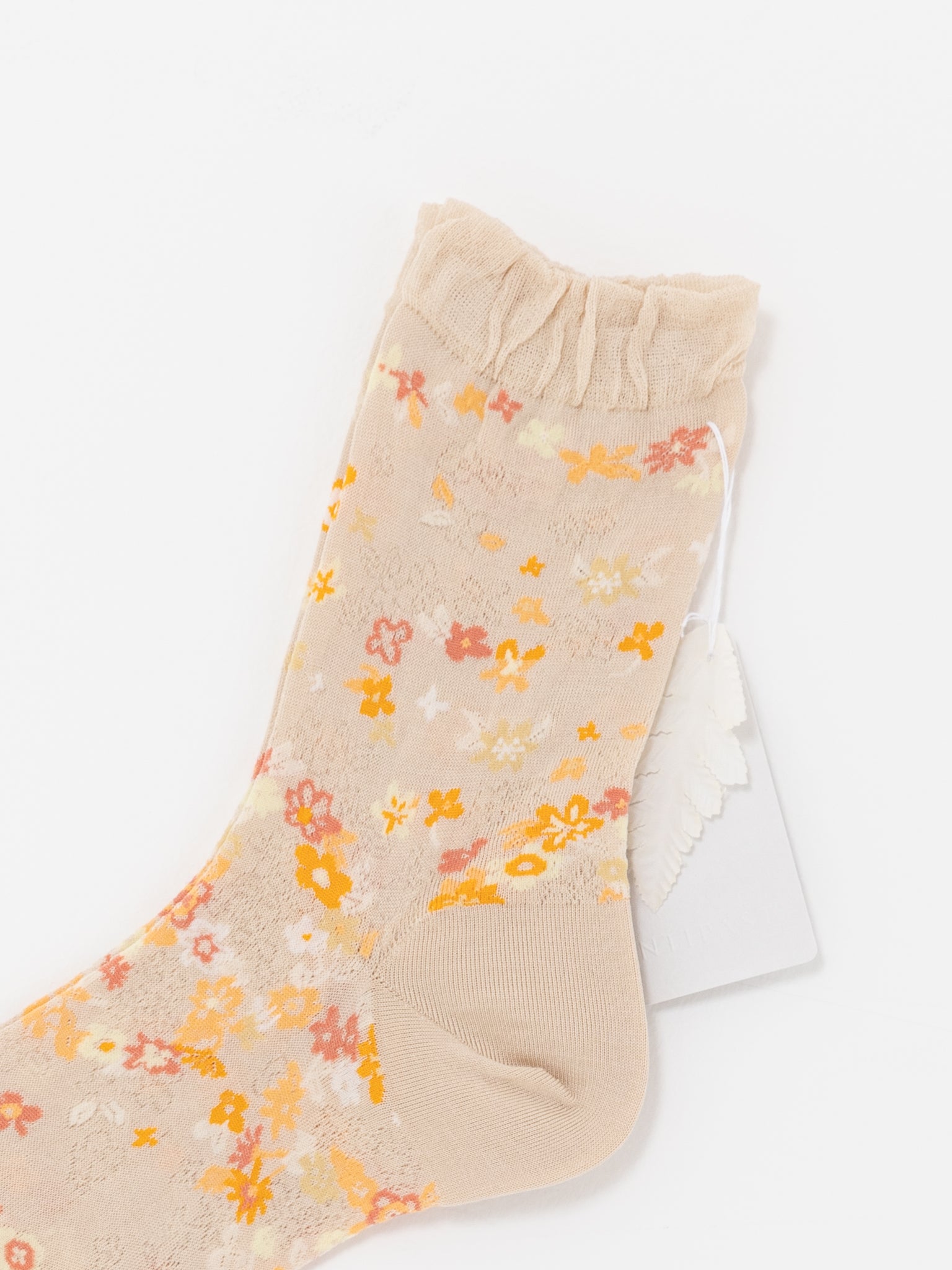 Antipast Peace Flower Socks, Beige - Worthwhile