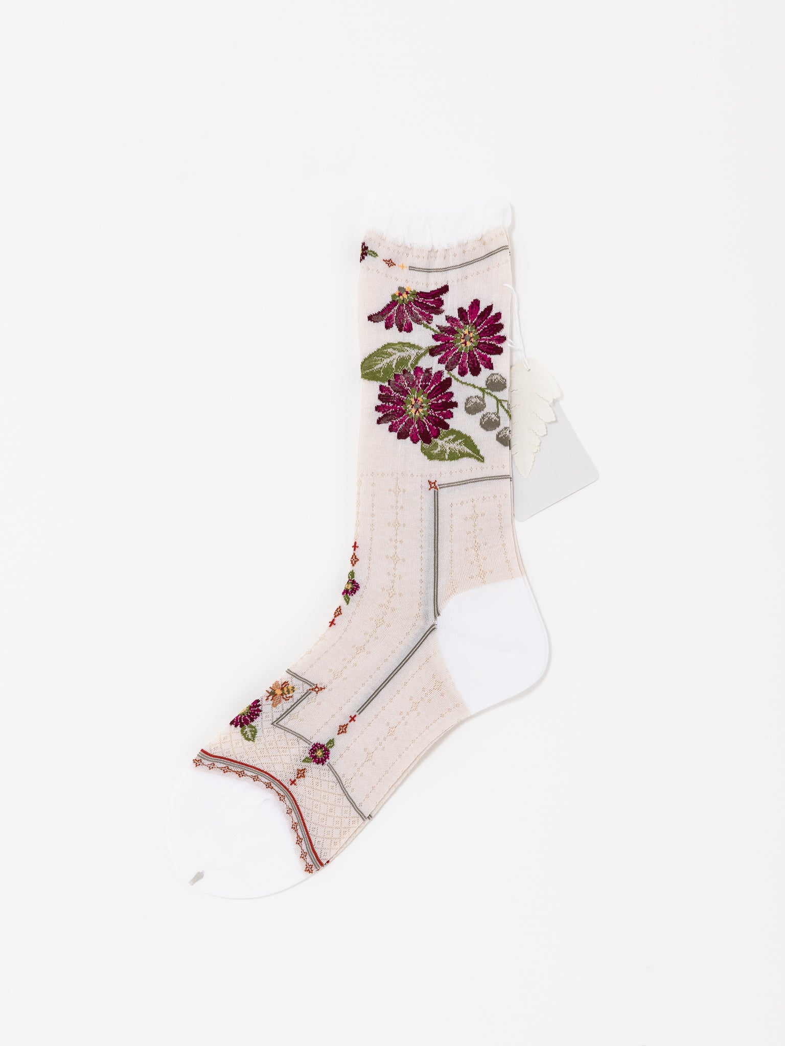 Antipast Gerbera Socks, White - Worthwhile