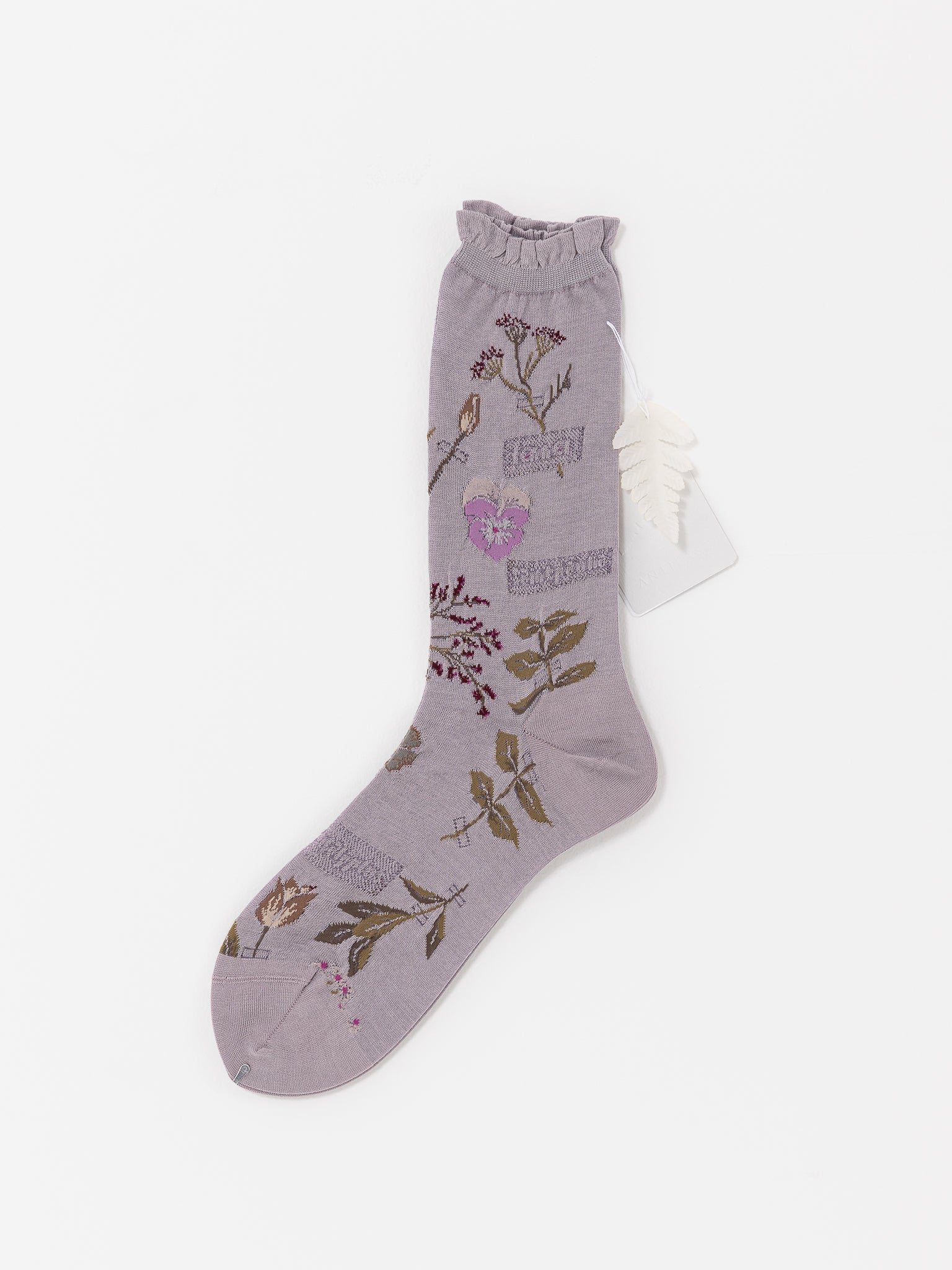 Antipast Pressed Flower Socks, Lavender - Worthwhile