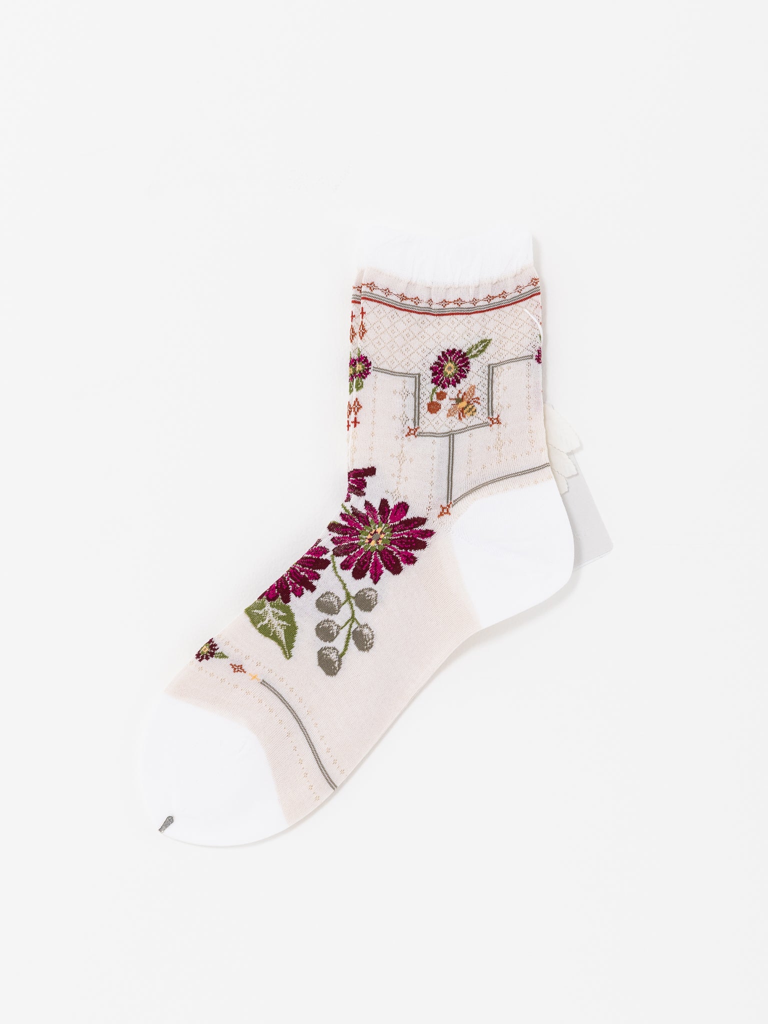 Antipast Gerbera Ankle Socks, White - Worthwhile