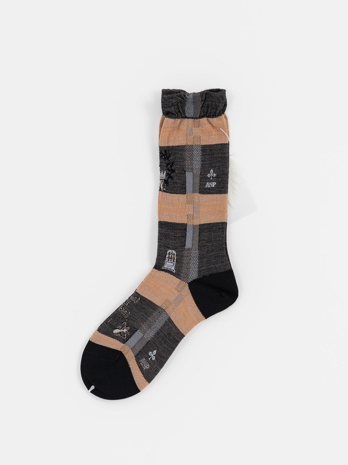 Antipast Darning Check Socks in Black - ANTIPAST at Worthwhile - shop SOCK