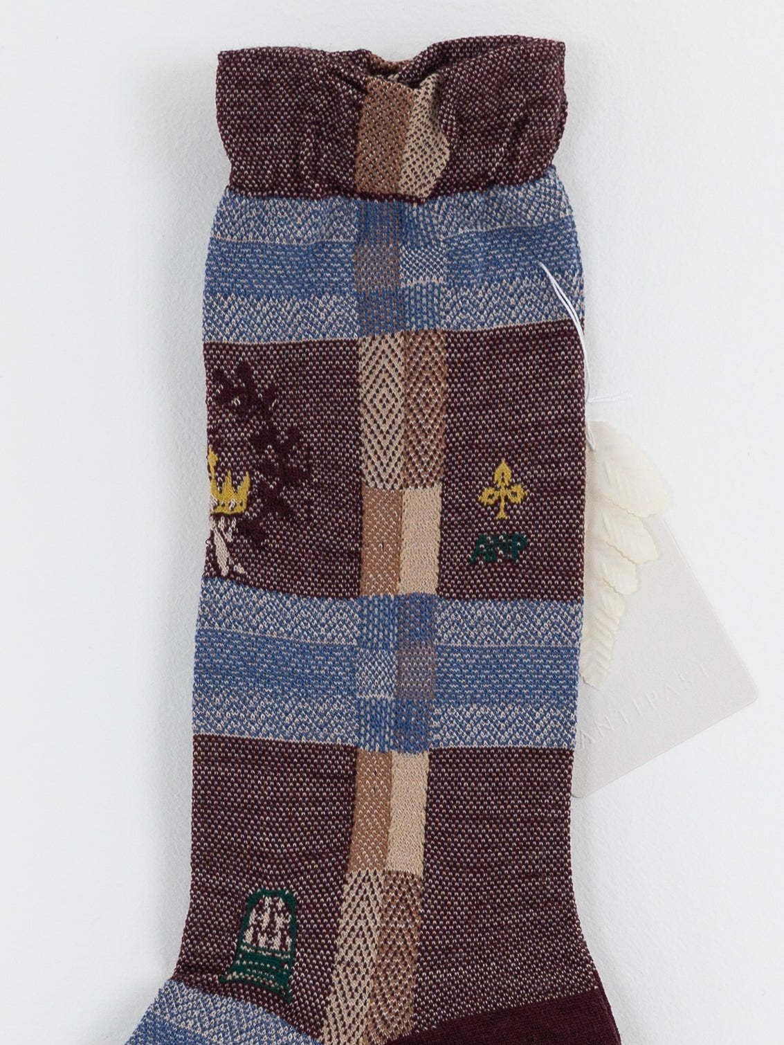 Antipast Darning Check Socks in Wine - ANTIPAST at Worthwhile - shop SOCK
