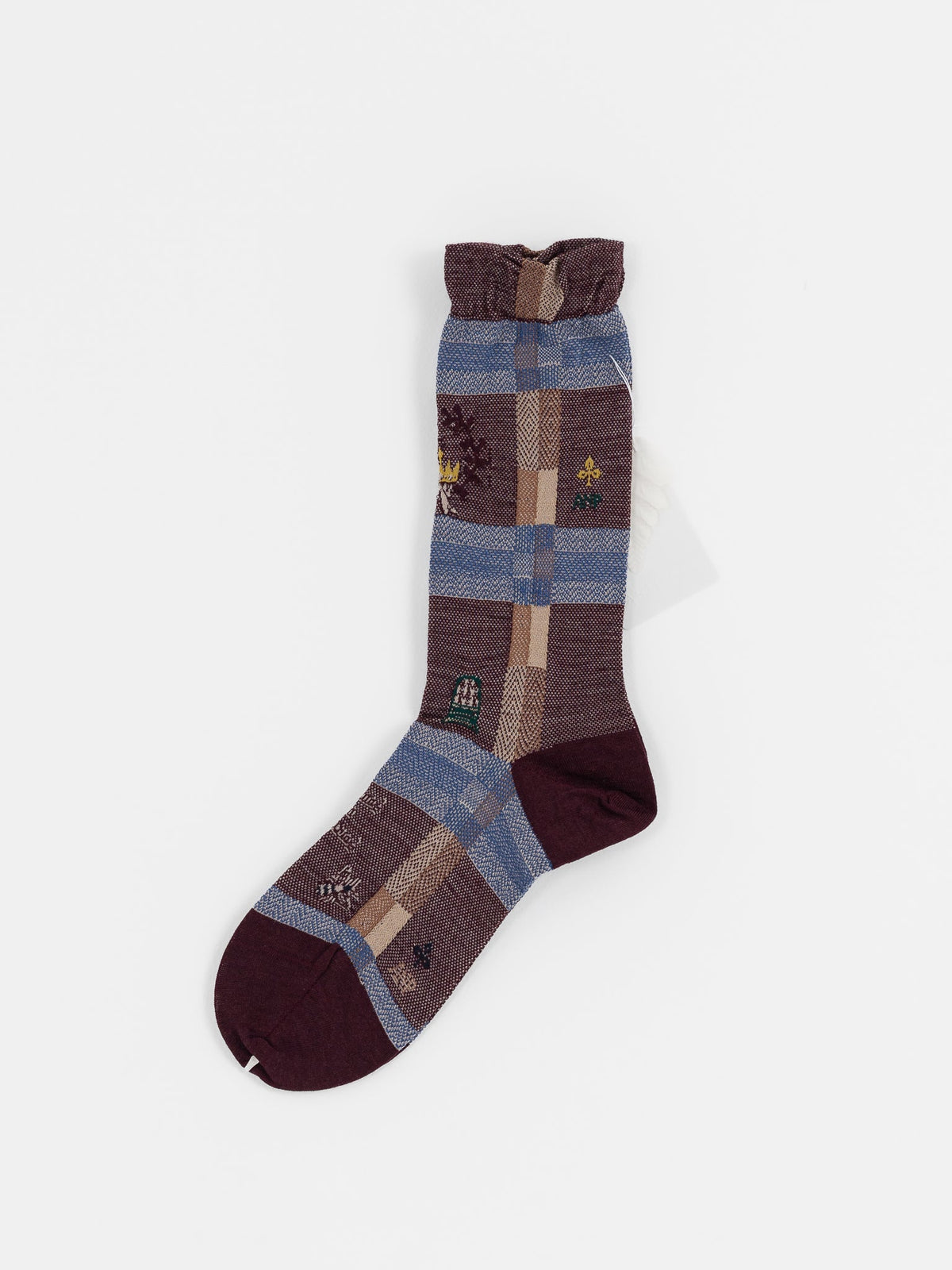 Antipast Darning Check Socks in Wine - ANTIPAST at Worthwhile - shop SOCK