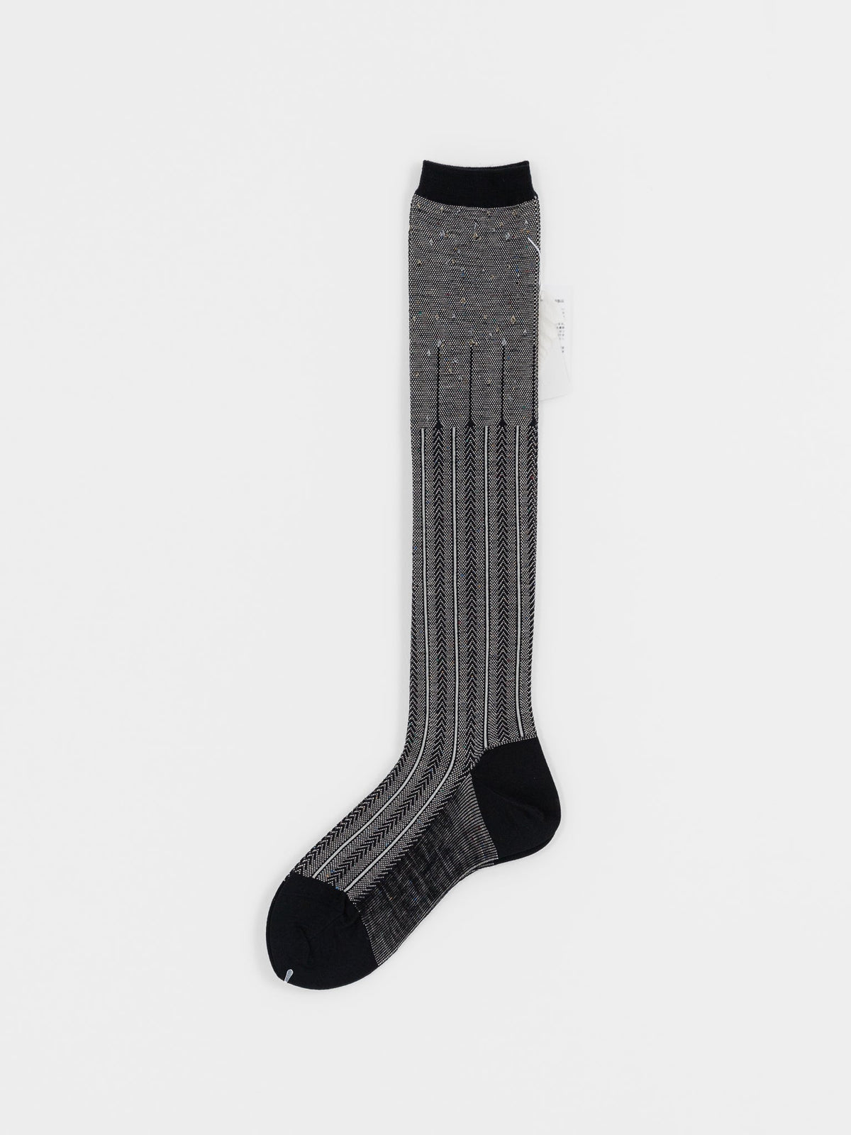 Antipast Herringbone High Socks in Black - ANTIPAST at Worthwhile - shop SOCK