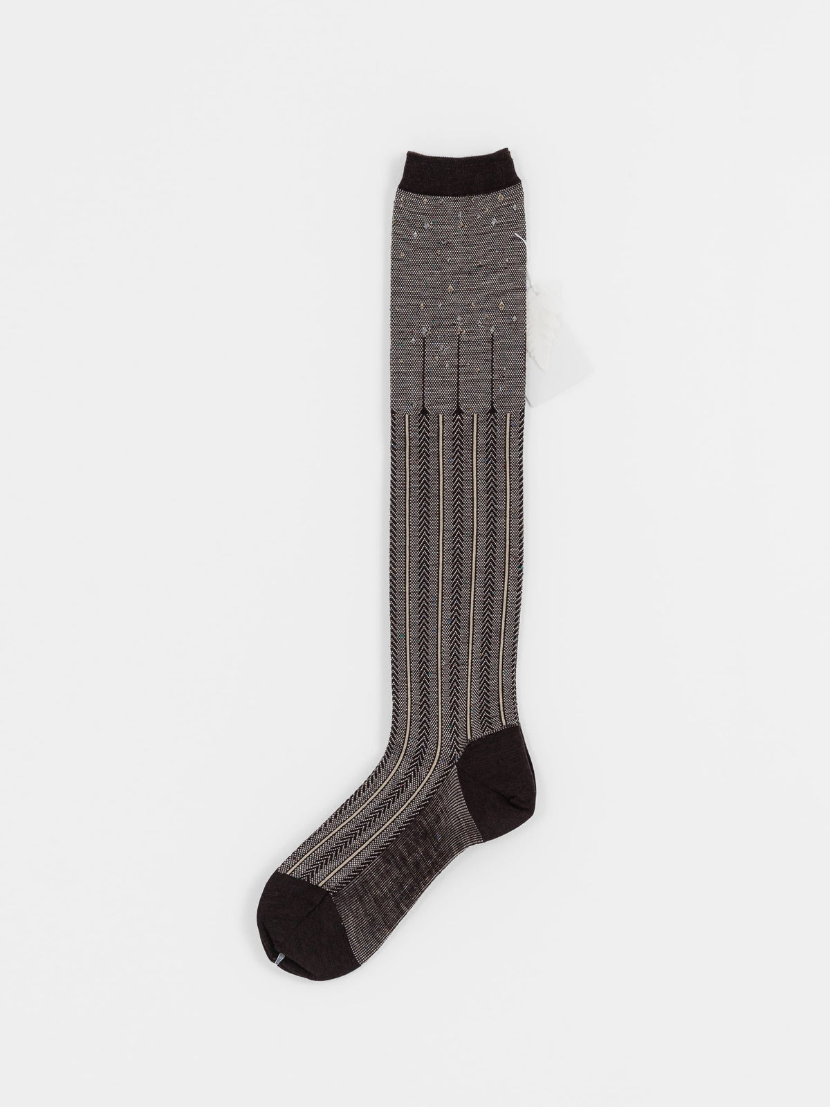 Antipast Herringbone High Socks in Brown - ANTIPAST at Worthwhile - shop SOCK