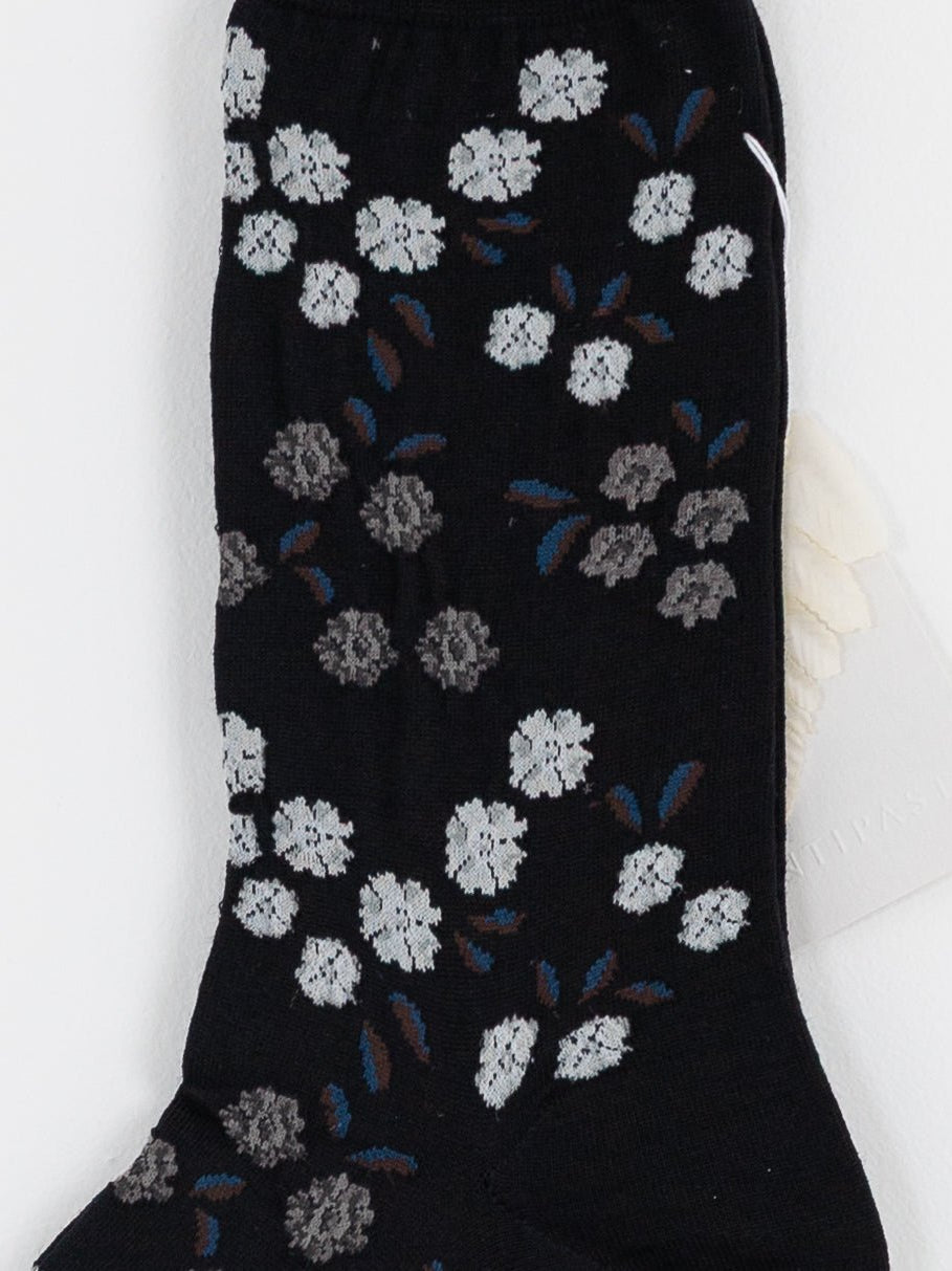 Antipast Tiny Flowers Socks in Black - ANTIPAST at Worthwhile - shop SOCK