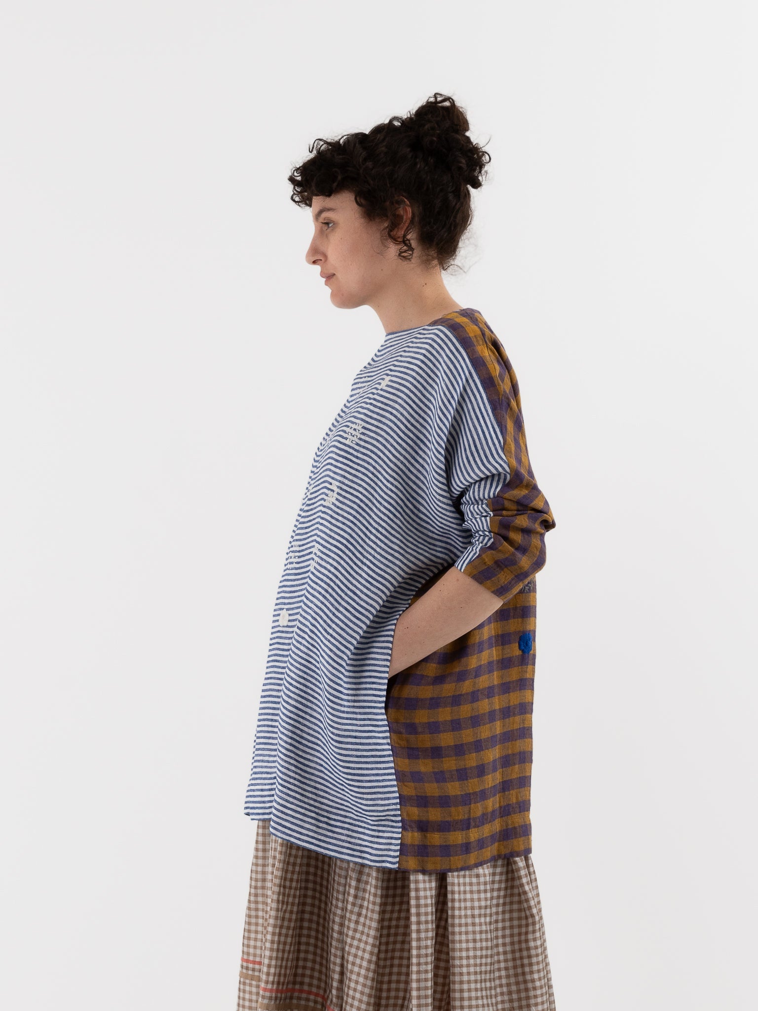 AODRESS Speciman Tunic No. 19 in Lapis Thin Stripe - AODRESS at Worthwhile - shop TUNIC