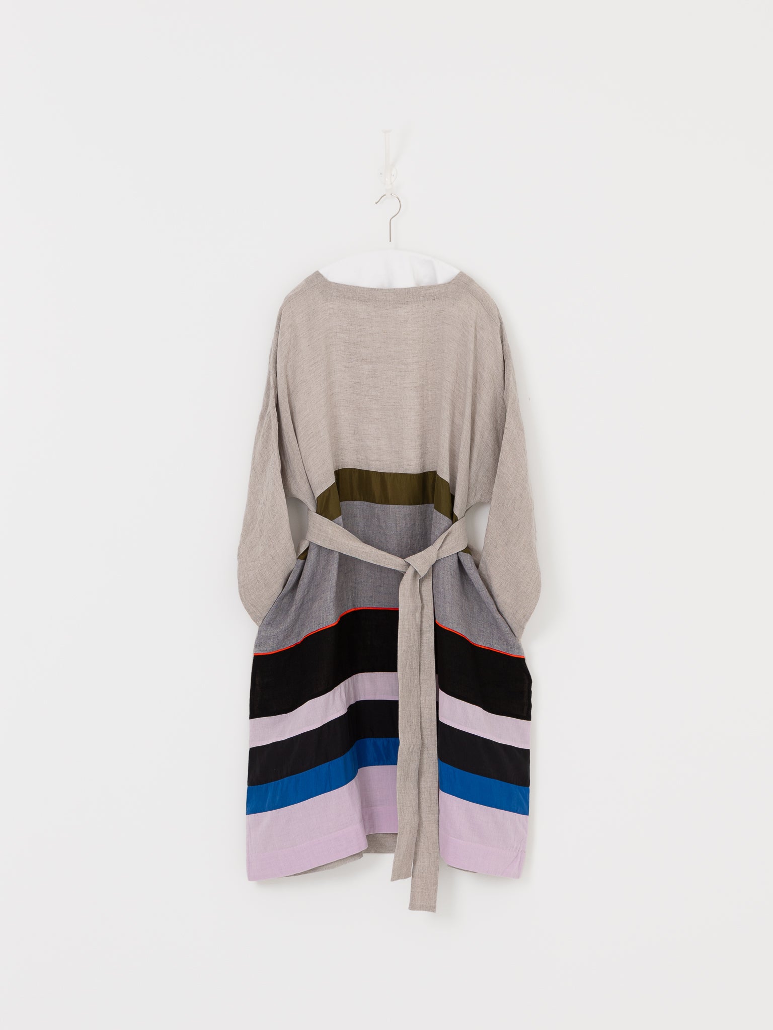AODRESS Multi Stripe Patchwork Dress No. 10 in Pearl Grey - AODRESS at Worthwhile - shop DRESS