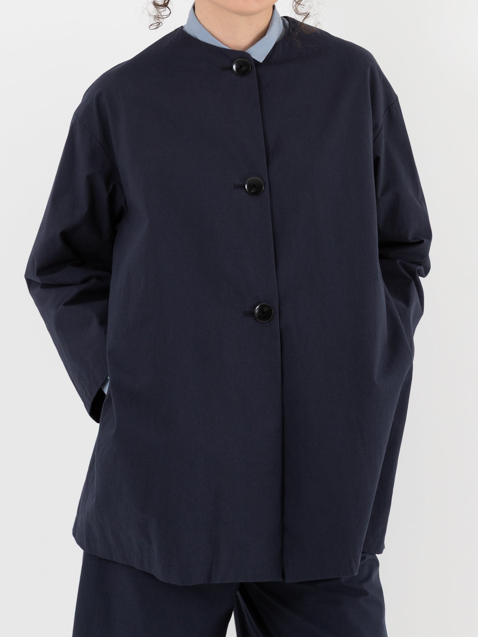 Arts & Science New Granny Short Coat in Navy - ARTS & SCIENCE at Worthwhile - shop COAT