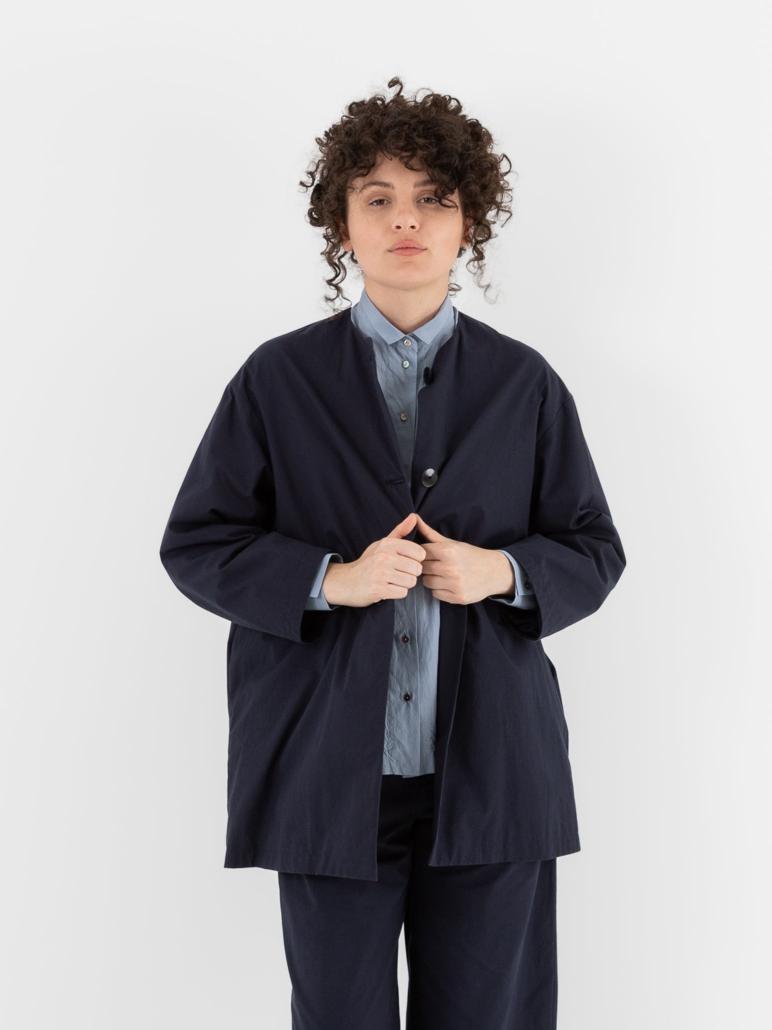 Arts & Science New Granny Short Coat in Navy - ARTS & SCIENCE at Worthwhile - shop COAT