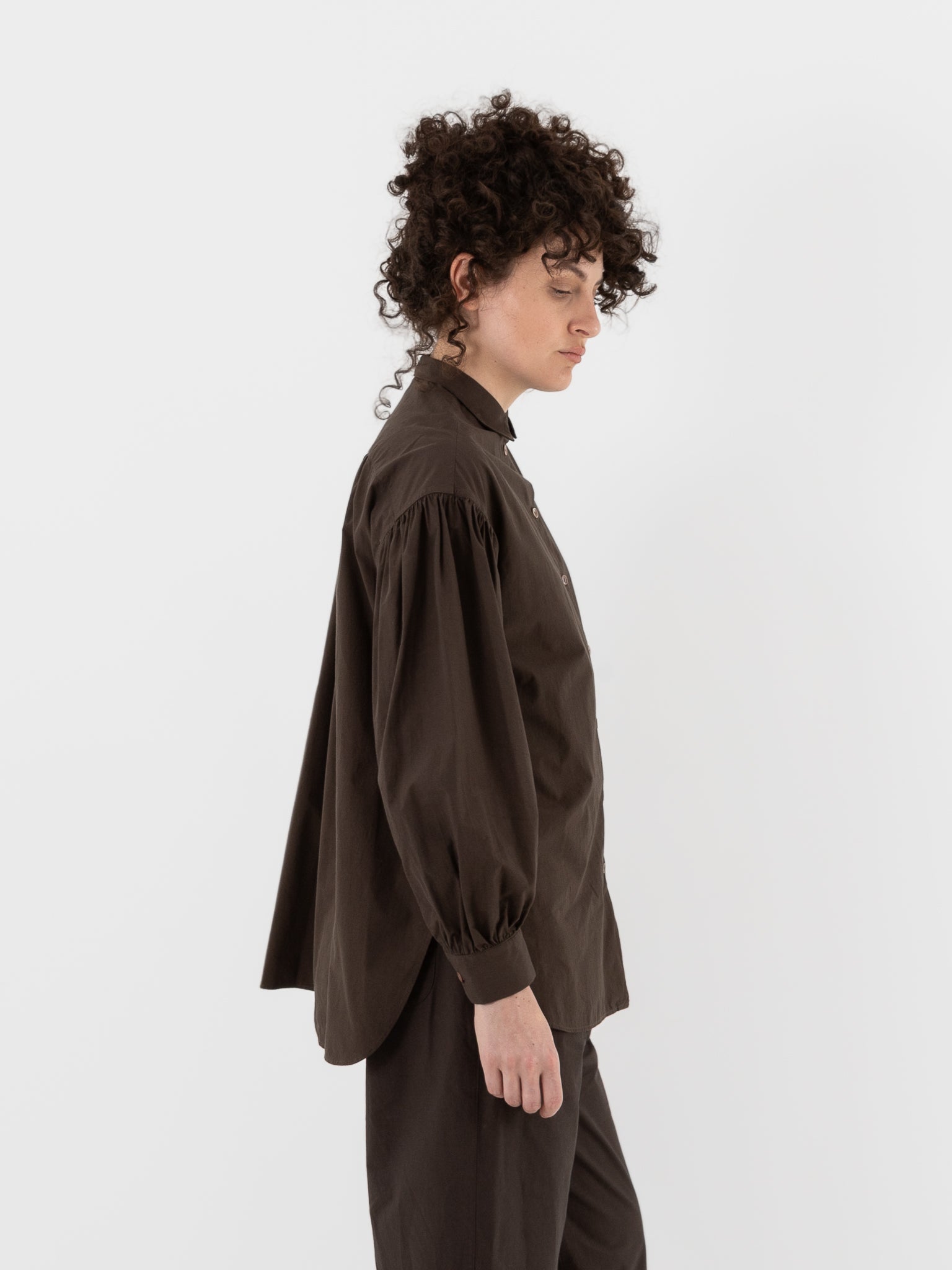 Arts & Science Bulky Gather Shirt in Brown - ARTS & SCIENCE at Worthwhile - shop Unclassified