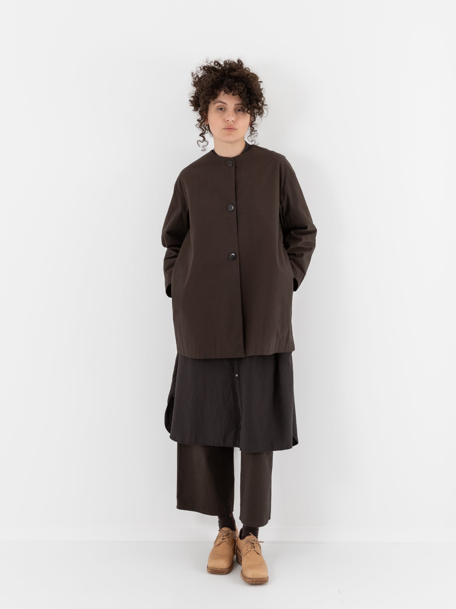 Arts & Science New Granny Short Coat in Brown - ARTS & SCIENCE at Worthwhile - shop COAT