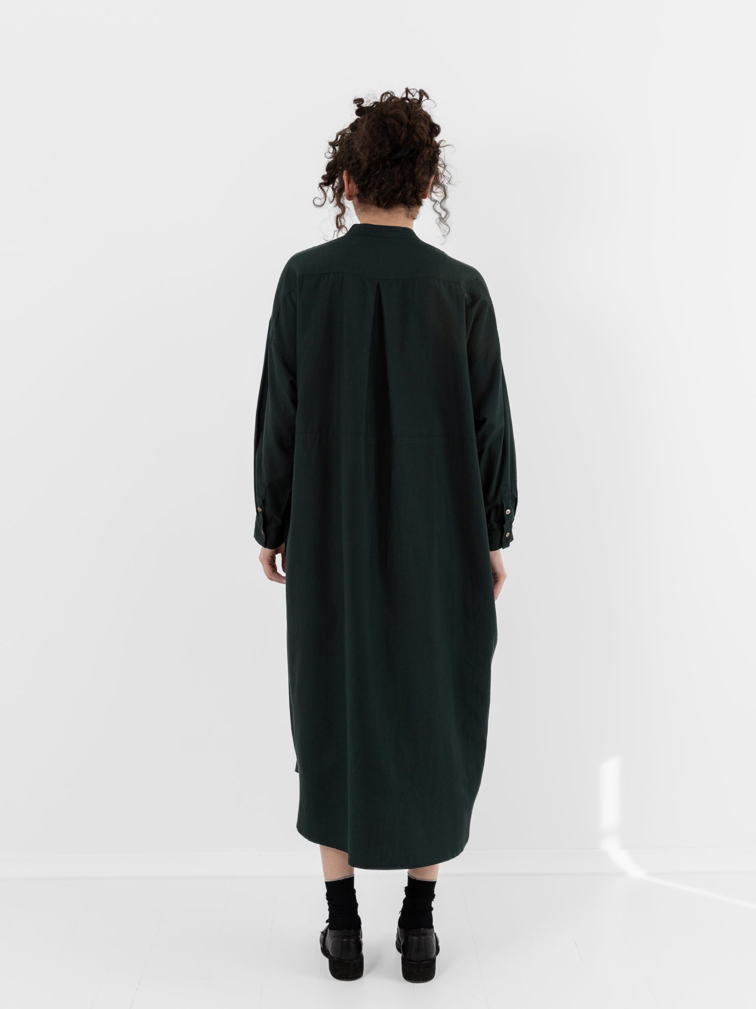 Arts & Science Stitched Yoke Shirt Dress in Dark Forest Green - ARTS & SCIENCE at Worthwhile - shop DRESS