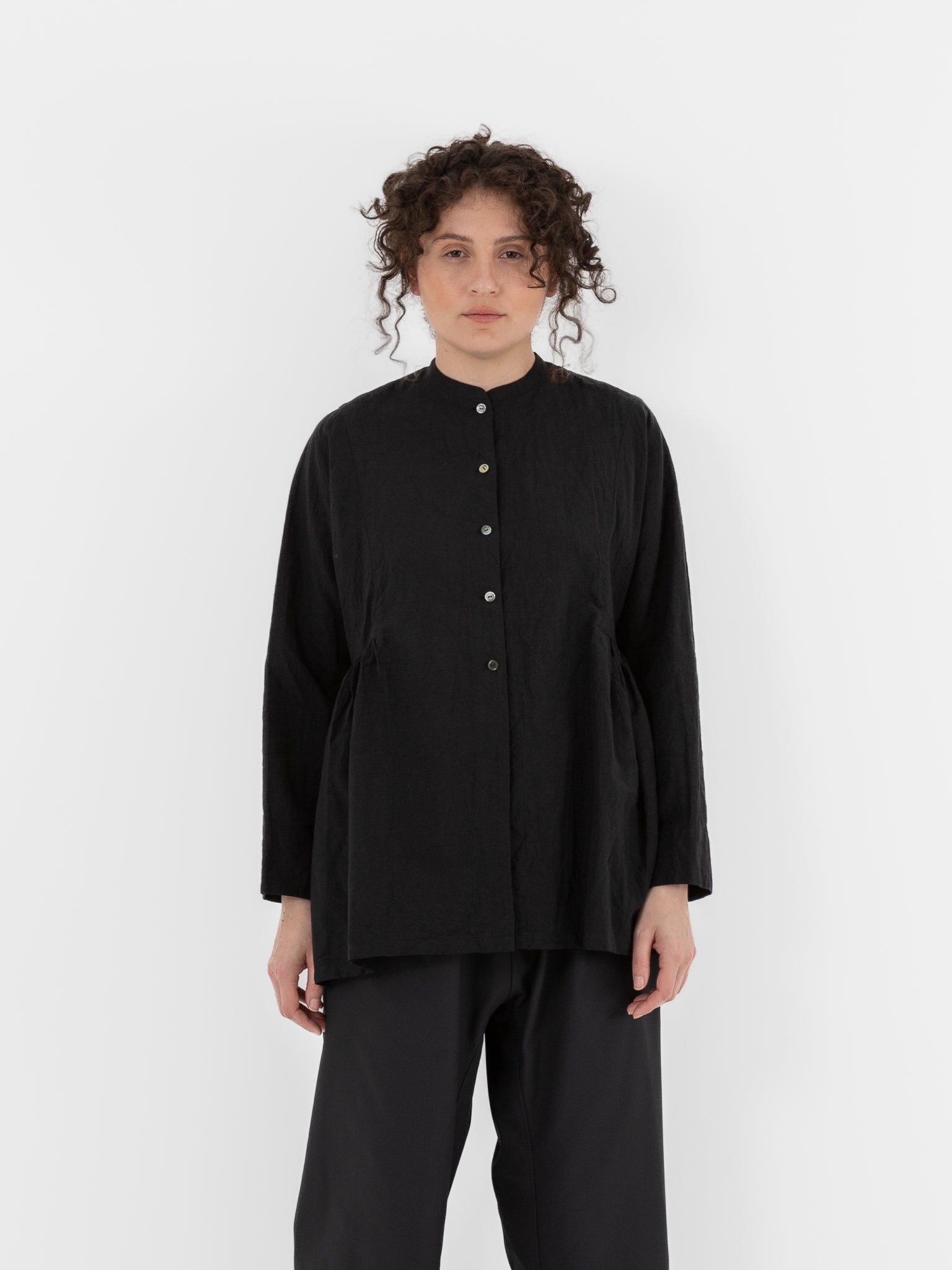 Arts & Science Side Gather Blouse in Black - ARTS & SCIENCE at Worthwhile - shop TOP